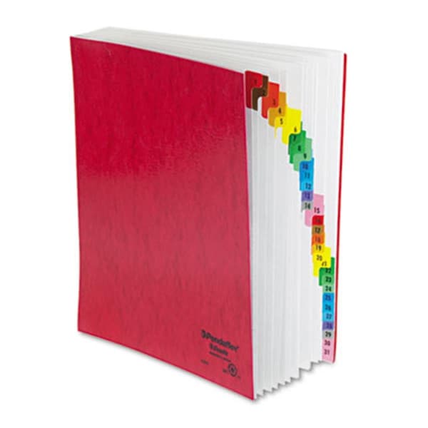 Esselte Pendaflex Expandable Desk File- 1-31 Index- Letter Size- Acrylic-Coated PressGuard- Red 11014 - main